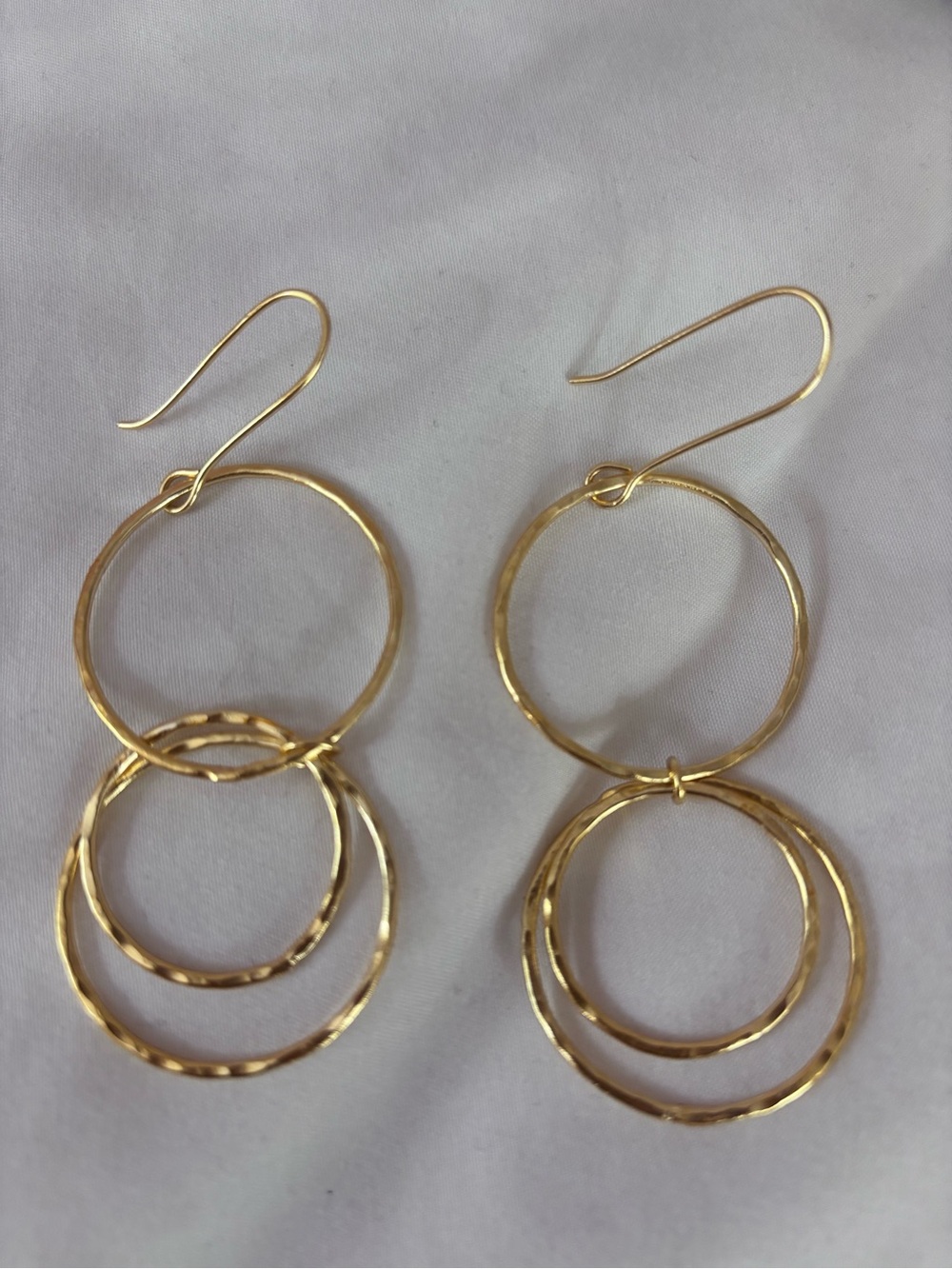 Large Gold Double-Hoop Drop Earrings
